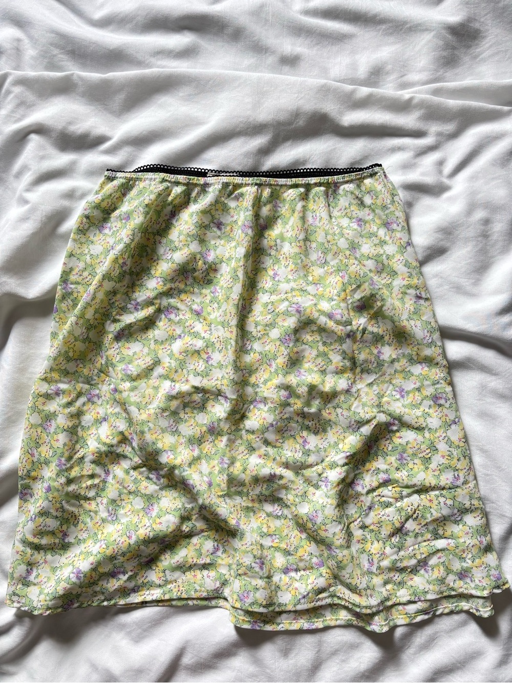 Audrey 3+1 Light Green Floral A-Line Skirt